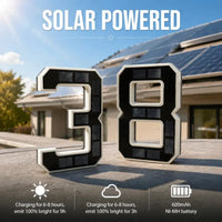 9/6.7/4.7In Solar-Powered Illuminated Outdoor Address Signs - IP54 Waterproof Auto On/Off LED House Numbers Plaque,Modern Farmhouse Home Decor, DIY Personalized Exterior Door Addressing Accessory