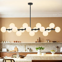 Large Sputnik Chandelier 47.2" Black Modern Smoked Glass Chandelier