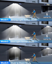 1,2 Pack Solar Lights Outdoor 348 LED Motion Sensor Lights With Remote Control  3 Head Waterproof