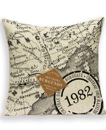 New Retro Toss Pillow Case European World Map Cushion Cover Seat Sofa Covers Morocco Linen House Home Decor Throw Pillows Cases