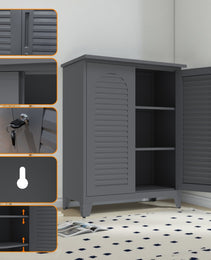 47'' Tall Metal Tool Storage Cabinet, With Ample Storage Space For Garage,Warehouse,Garden,Office, Living Room,Bathroom,Utility Room Slate