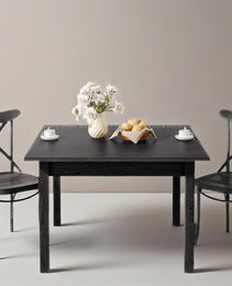 Wood Dining Table Modern Kitchen Table For Dining Room Living Room, 2-4 People Dining Room Table Square Dinner Tables With Wooden Legs Thick Top