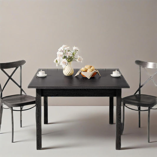 Wood Dining Table Modern Kitchen Table For Dining Room Living Room, 2-4 People Dining Room Table Square Dinner Tables With Wooden Legs Thick Top