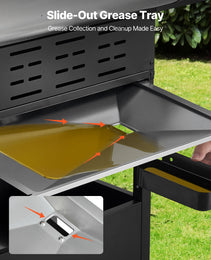 Gas Grill, 4 Burner Propane Gas Grill With Side Burner, 425 SQ.In Grilling Area, Carbon Steel Enamel Grates, Outdoor 52,000 BTU Patio Garden BBQ Grills With Two Side Shelves, Stainless Steel