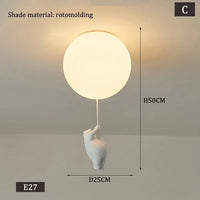 Designer Polar Bear Cartoon Pendant Chandelier for Kid Children Kindergarten Living Room Environment-friendly Resin LED Lamp