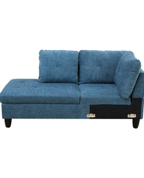 Pickup Only--Blue Flannel 3-Piece Living Room Sofa Set