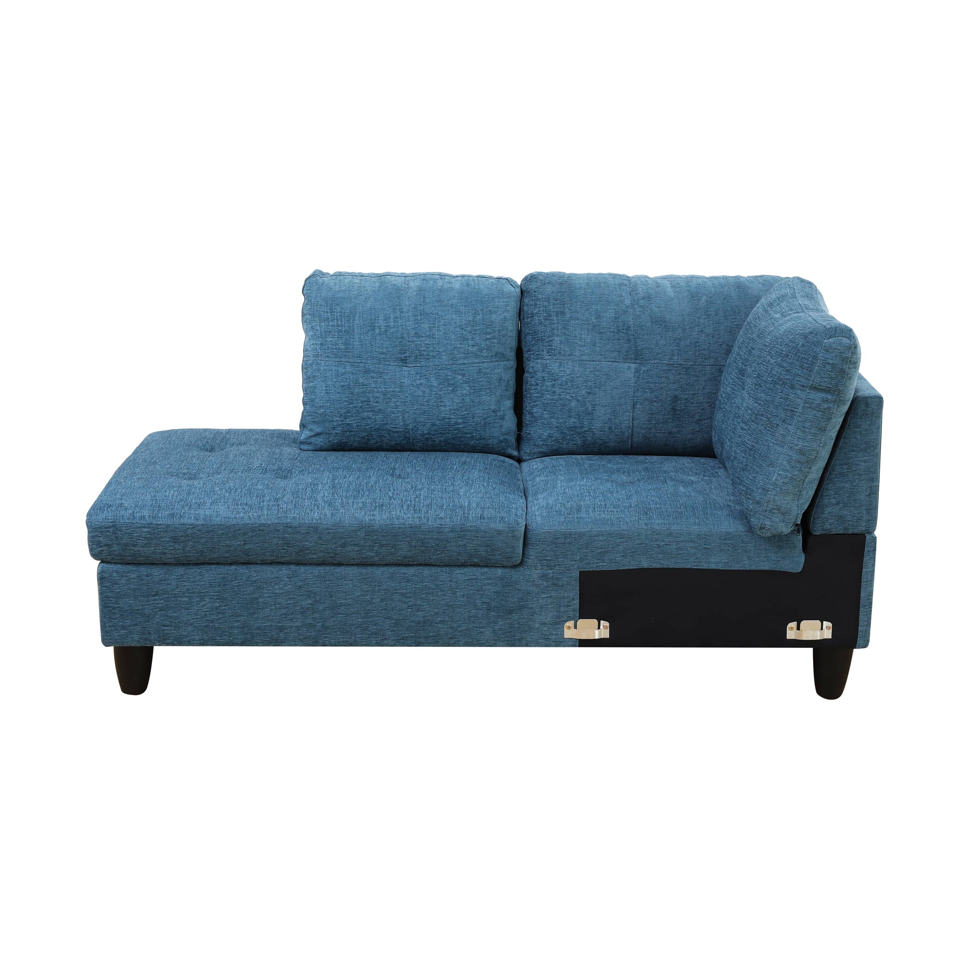 Pickup Only--Blue Flannel 3-Piece Living Room Sofa Set