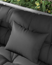 59" Tufted Bench Cushions & Throw Pillows, Replacement Bench Seat Pad, Back & 2 Pillows for Outdoor Furniture, Charcoal