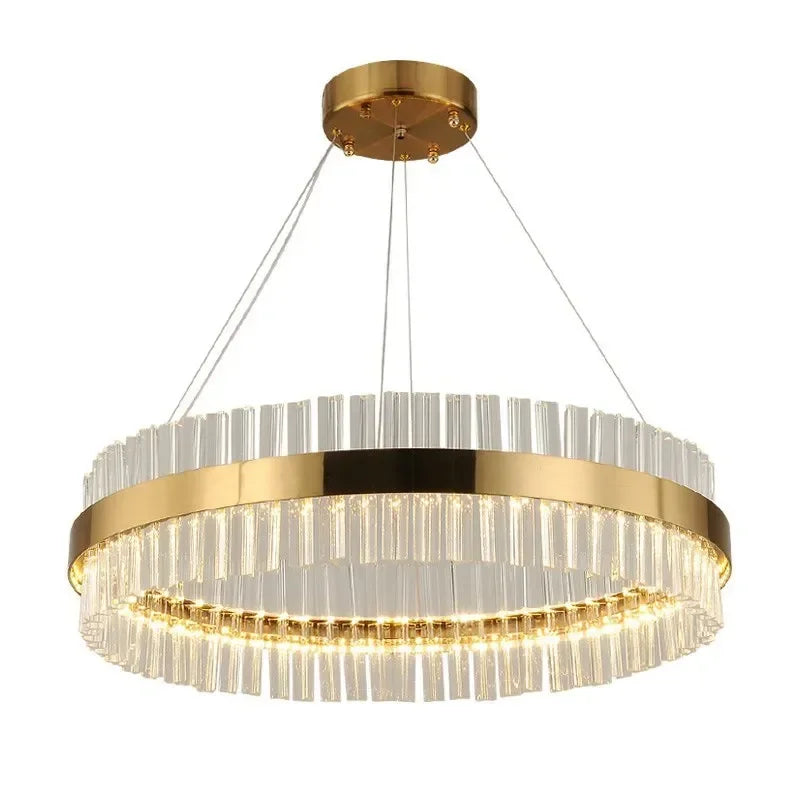 Nordic Modern Crystal Ring Chandelier K9 Crystals Led Lights Pendant Lamps Luminaire Kitchen Home Decor Indoor Lighting Fixtures
