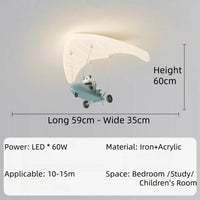 Cartoon Pilot Ceiling Lamps For Children's Room Study Bedroom LED Pendent Kids Room Boy Baby Nursery Home Decoration Chandeliers