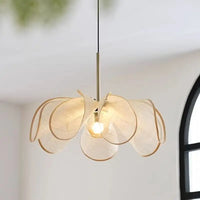 Wabi Sabi Fabric Pendant Lights French Led Light Hotel Restaurant Cloth Flower Lamp Living Room Hanging Lamp for Home Deocr