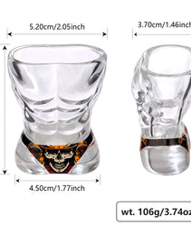 2 Pieces, Black Muscle Men's And Red Bikini Skull Style Glass Small Wine Glasses Bar Tools Christmas Gift, Halloween Gift, Birthday Gift, Company Party Gift, Universal Gift