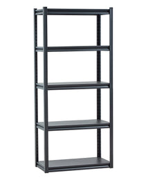 Storage Shelves, 2000 Lbs, 5 Tier Garage Storage Shelving, 16" D X 32" W X 72" H Adjustable Metal Shelves For Garage Shelves Utility Rack Shelf, Ideal For Kitchen, Warehouse, Basement, Black