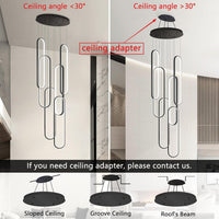 Modern LED Chandeliers for Foyer Entryway High Ceiling Long Staircase Chandeliers Dimmable Dimmable Flush Mount High Villa Foyer 2700K-6000K
