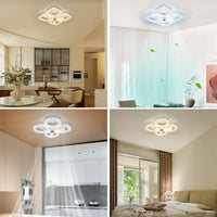 Modern Ceiling Fan with Light Low Noise Remote Control 3 CCT Dimmable 3 Speeds Smart LED Fan Lamp for Dining Room Bedroom Home