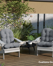 Adirondack Chair Cushions Set of 2, Tufted High Back Patio Non-Slip Cushions for Adirondack Chairs, Gray