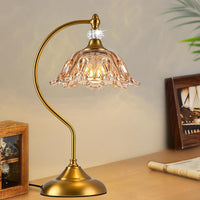 Table Lamp for Bedroom,Crystal Glass beside Lamp,Plug in Dimmable Black Lamp Flower Nightstand Lamp for Living Room, Office, Desk, Home Decor
