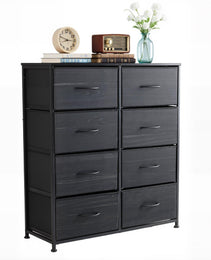 Tall Dresser Fabric Storage Tower ,Wooden Top For Kid Room, Closet, Entryway, Nursery