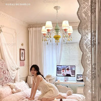 Macaron children's room chandelier Nordic creative cute princess room girl bedroom personality ins cream wind lamps