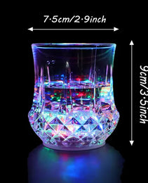 2 Packs Light Up Cups Liquid Activated Multicolor LED Glasses Light Up Drinking Shot Glasses,Glowing Wine Glasses Led Flashing Cups,Favors Adults Shot Cups For Party,Bar,Disco