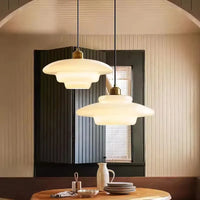 Nordic Minimalist Glass Pendant Light With Single Head Antique Style Cream Hanging Light Study Bar Counter Front Desk Studio
