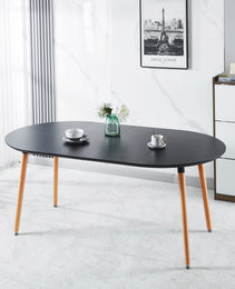 Extensible Table,DINING TABLE,OFFICE TABLE,COFFEE TABLE,wood Leg,MDF Top,100-140-180x100x75cm,black Color