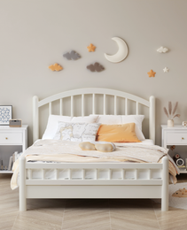 26.77H Wooden Nightstand With One Drawer One Shelf For Kids, Adults, White-Golden Handle