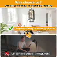 8-Light Lantern Tiered Pendant Light Fixtures, No Assembly Required Farmhouse Chandelier for Entryway, Large Chandeliers for High Ceilings, Modern Hanging Light Fixture for Foyer, Staircase