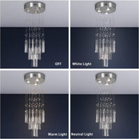 11.8 in Small Crystal Chandelier, 33.5 in High Ceiling Light