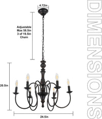 Vintage Orb Oil Rubble Black Chandelier for Dining Room