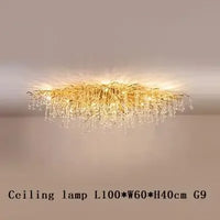 Royal Nordic Luxury Crystal Chandeliers Gold Chrome Water Drop Pendant Light Living Room Hotel Hall Villa Indoor Decor Fixture
