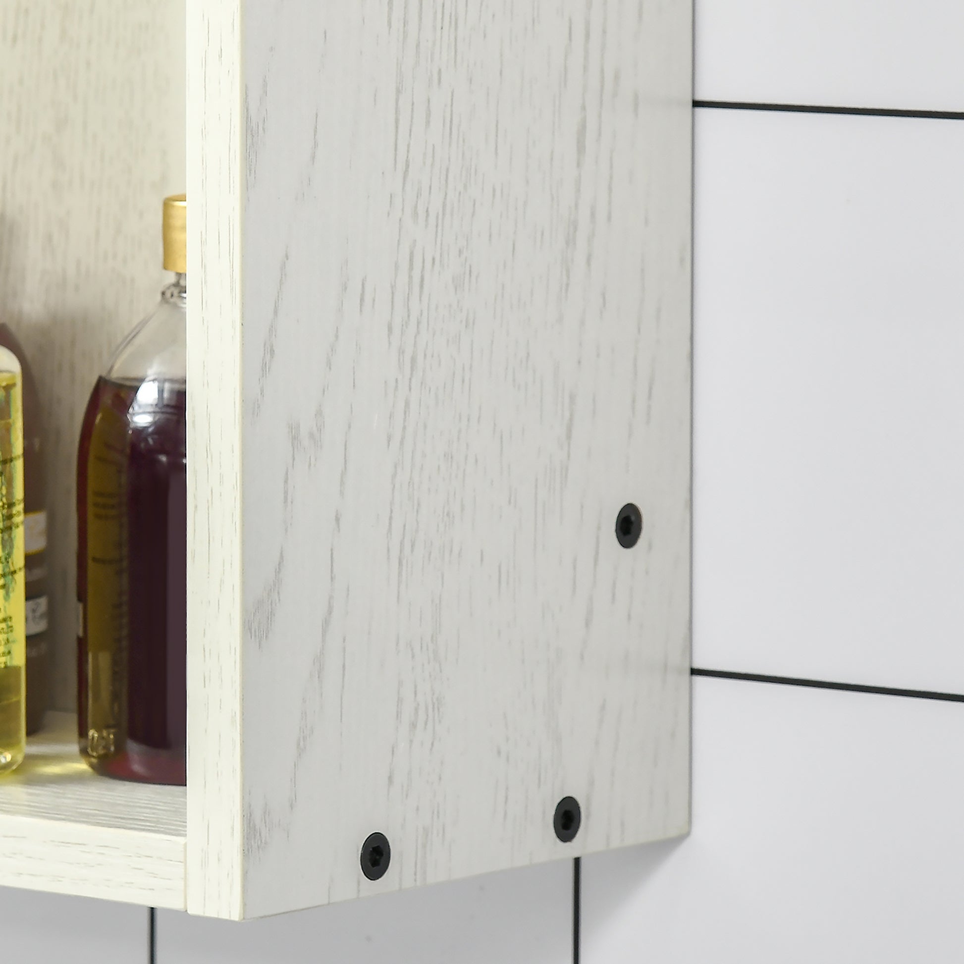 24.75" x 25.5" Bathroom Medicine Cabinet with Mirror, Storage Shelf, Over Toilet Bathroom Cabinet Wall Mounted for Living Room and Laundry Room, White