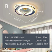 Ceiling Lights Kids Room Astronaut Boy Girl Bedroom Chandelier Princess Spaceman Rocket Rabbit Children's Lamps Home-appliance