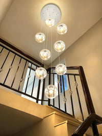 Modern Globe Chandelier Bubble Chandelier for Staircase Globe Pendant Light