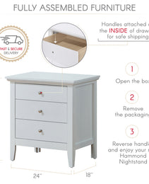 Elegant White Casual Nightstand