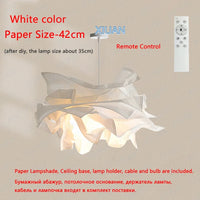Minimalist Paper Chandelier Lighting Home Indoor Bedroom Living Room Pendant Hanging Lamps DIY White Suspension Light E27 Led