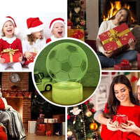 3D Optical Illusion Soccer Plastic LED Night Light Desk Lamp - Remote & Touch Controls, USB Powered, 16 Color Modes, LED Ambient Lighting, Cool Desk Accessories, Teen Gift for Bedrooms, Home Decor Accessory