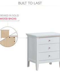 Elegant White Casual Nightstand