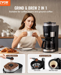 10-Cup Precision Drip Coffee Maker – 3 Brew Strength Modes & 1.5L High-Capacity Glass Carafe