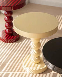 Home Vintage Solid Wood Round Table Bedside Side Table