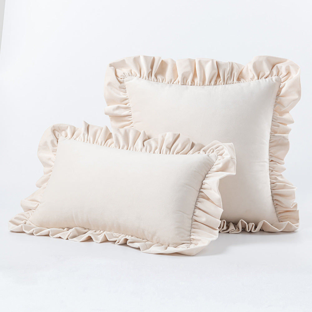 Nordic Velvet Lace Throw Pillows With Upholstered Living Room Sofa