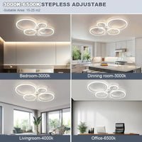 Ring Ceiling Fan with LED Lighting Nordic Minimalist Household Electric Fan Lighting Decorative Lamps Fast Cooling Smart Fans
