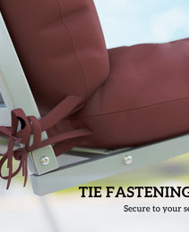 4-Piece Back and Seat Cushion Pillows Replacement and Pillows, Patio Chair Cushions Set with Ties, Wine Red