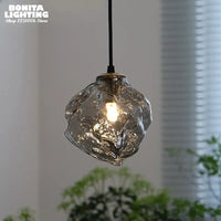 Ice Crystal Pendant Lamp Nordic Minimalism Bedside Restaurant Mirror Front Atmosphere Droplight Glass Stone Ceiling Chandelier