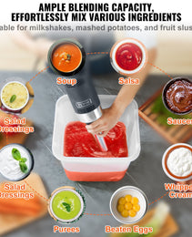 Commercial Immersion Blender, 750W 12' Heavy Duty Hand Mixer, Variable Speed Kitchen Stick Mixer With 304 Stainless Steel Blade, Multi-Purpose Portable Mixer For Soup, Smoothie, Puree, Baby Food