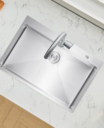 33' Kitchen Sink Top Mount Single Bowl Drop-In Basin Stainless Steel Bar