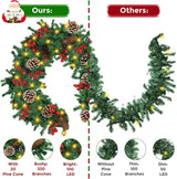12FT Christmas Garland With Assorted Decor - Build Wreaths Or Lay Flat, Festive Must - Have - CJDS - CC