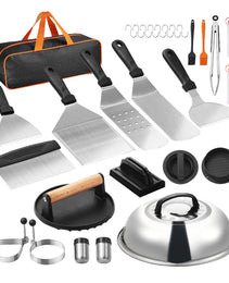 28PCS Griddle Accessories Kit Flat Top Grill Spatula BBQ Tools Stainless Steel