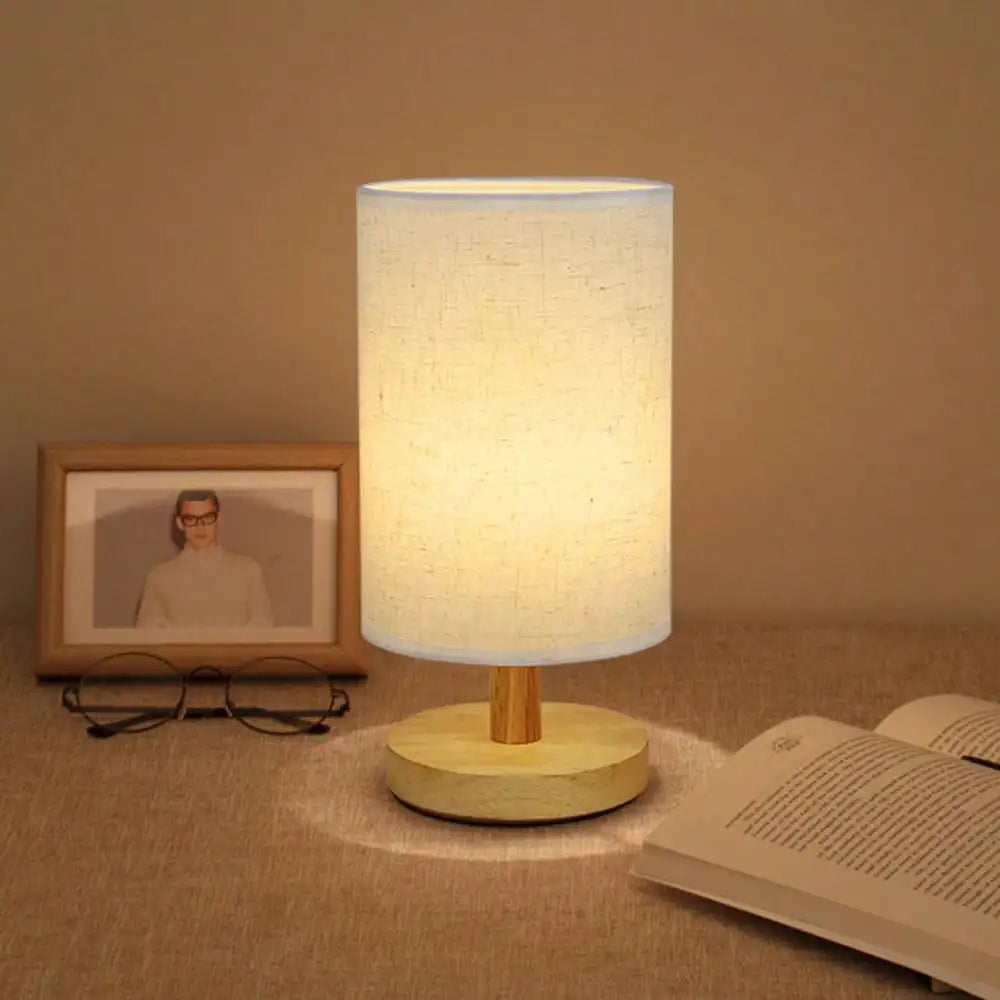 Modern Nordic Wooden And Fabric Decorative Table Lamp, Suitable For Bedroom Bedside Lighting, Study, And As A Small LED Night Light For Guesthouses. It Makes A Great Room Illumination Option And Is Perfect For Christmas SR260327144401643282873