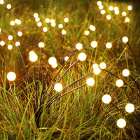 8 LED Solar Garden Lights Powered Firefly Lights Outdoor Waterproof Vibrant Garden Lights for Patio Pathway Decoration,Warm